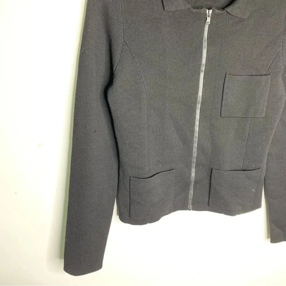 Susana Monaco 100% Super Fine Wool Zip Front Sweater - Picture 6 of 9